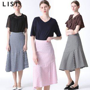 [리스트]깅엄체크 언발란스 스커트_P326569221