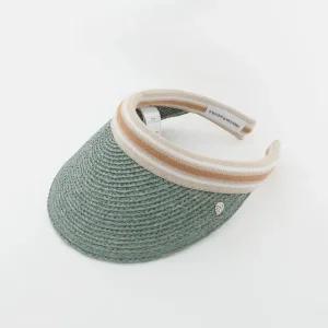 헬렌카민스키 25SS 아이코닉 라피아 비앙카 썬바이저 여성 썬캡 HAT50265 SEAGLASS NOUGAT STRIPE
