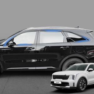 쏘렌토 MQ4 페이스리프트 튜닝 용품 윈도우 아이라인 몰딩 풀커버 크롬 죽이기 유광블랙