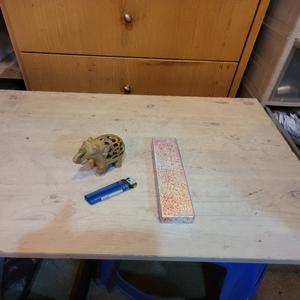 연옥으로 만든 코끼리와 미사용 대리석 문진