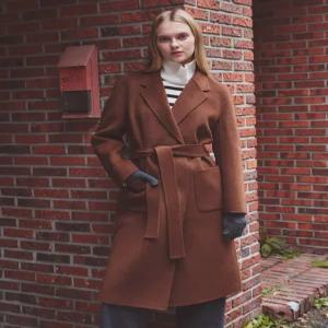 [헤지스 여성] [24FW] HSCO4D009W2 캐시미어헨드매이드 벨티드 더블 롱코트