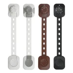 안전 이중잠금장치 밴드형 4개1세트 서랍장잠금 싱크대 냉장고 문열림방지 안전용품 국보세이프