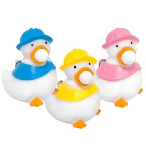 오리 키링 풍선부는 풍선 부는 열쇠고리 4개  누르면 키링