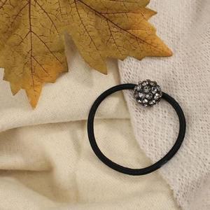 [JHQSTLIR_52C0]방울 머리끈 블랙 큐빅 헤어끈 엔젤슈슈 미