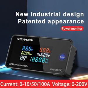 호환 KWS-DC200 DC 0-200V 전압계 전류계 전력 에너지 미터 리셋 기능 LED 디지털 전력계 전기 계량기 0-10