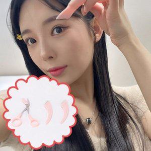 반달 눈썹칼 숱가위 눈썹정리 세트 핑크_20451177