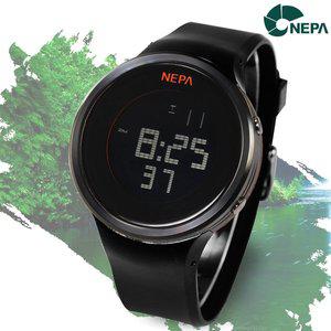 [네파] 스포츠 글로시 블랙 전자 방수 학생 군인 디지털 손목시계 N232-BO