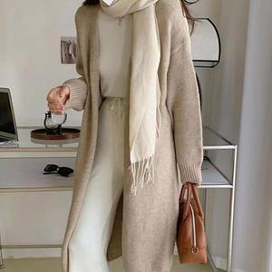 [피커]겨울니트 여성 가디건 롱 니트 로브