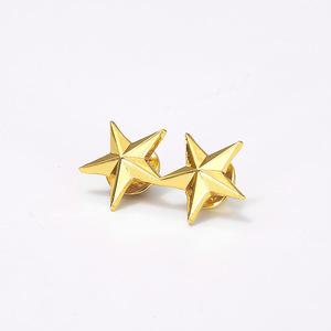 군대 별 뱃지 계급장 패션 장식 메탈 브로치 골드2성