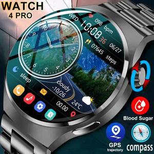 화웨이 GPS 스마트 시계 남자 시계 4 프로 360x360 HD 화면 심박수 블루투스 통화 방수 혈당 Smartwatch