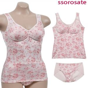 (쏘로사떼)인견 소배 매력포인트 플라워 몰드 브라런닝 팬티 세트