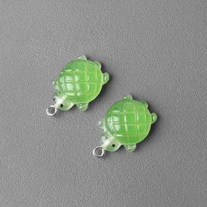 싼비즈 [6637-25]아크릴펜던트 야광메론빵거북이 16x21mm ,1개