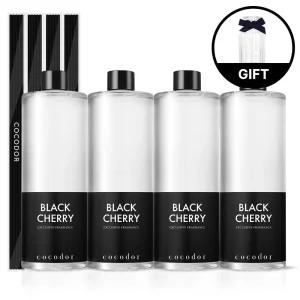 [2+2] 코코도르 2L 대용량구성 디퓨저 리필액 500ml 4개+공병+스틱20P 실내방향제 인테리어 블랙체리