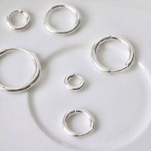 실버925 라운드 원터치 링 귀걸이 6Size