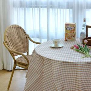 식탁보 양면 방수 캠핑 파티 테이블보 식탁매트 브라운체크 100x140/감성식탁보/양면방수식탁보/식탁테이블