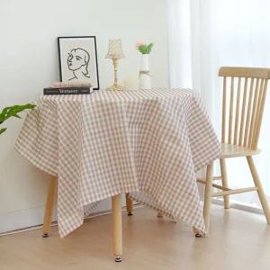식탁보 양면 방수 캠핑 파티 테이블보 식탁매트 브라운체크 140x180/감성식탁보/양면방수식탁보/식탁테이블