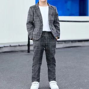 아이데이 어린이 남자 아이 초등 학생 남아 아동 주니어 키즈 정장 체크 수트 양복 하객룩
