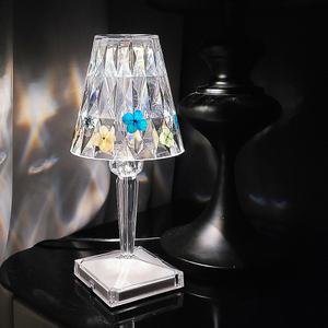 프레스코21 스탠드 LED 크리스탈 탁상등 투명 아크릴 3종 불빛 무드등 인테리어 거실 조명