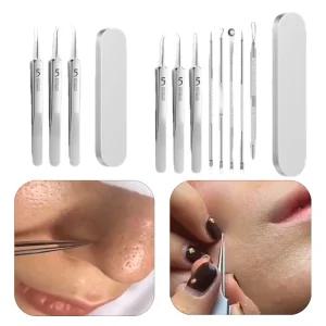 간편한 피부관리 피지제거 블랙헤드 압출기3종8종스텐/여드름/제거/피지/압축기/코/제거기/모공