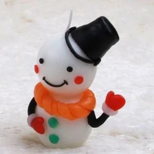 고품질 아동 크리스마스 눈사람 2개 양초 선물 만들기 세트 흰색 파랑 초록 검정 점토양초 찰흙 (WFHUQ1E)