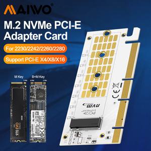 MAIWO M.2 어댑터 카드 NVMe SSD-PCIe 3.0 X16X8X4 어댑터 M 키 변환기 카드 2230 2242 2260 2280 PCI Expr
