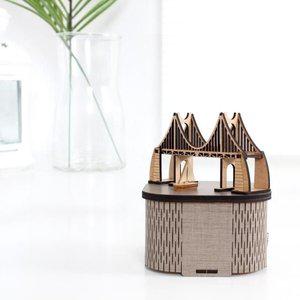 고품질 DIY 조립 회전 우드 오르골 부산 광안대교 회전오르골 (WFHVYDL)