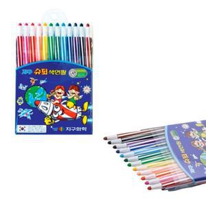 이코리브 국산 12색 샤프식 색연필 유아용 어린이 미술학원