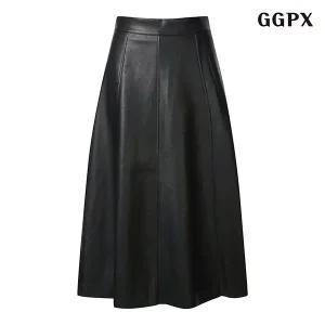 GGPX 심플 베이직 플레어 롱 스커트 (GODWH004D) 여자 치마