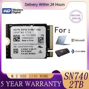 Western Digital WD SN740 M.2 2230 SSD 2TB NVMe PCIe Gen4 x4 microsoft 호환 Surface Pro X 노트북 3 스