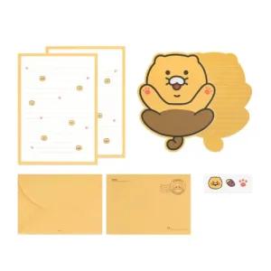 카카오 춘식이 형태 편지지 봉투 속 하이파이브 1개