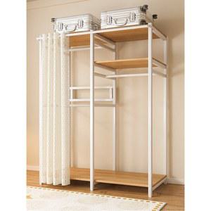 이케아 조립식 시스템행거 커튼 매장용 원룸 조립식옷장 시스템 수납 140cm-블랙골드