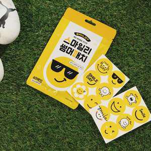 스마일럿 스마일리 썸머패치 모기퇴치 날벌레 기피제 스티커 해충방지 천연오일 캠핑 등산 24시간지속