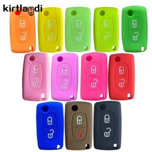 차키케이스 2 버튼 키 케이스 커버 시트로엥 C-크로서 C3 C4 피카소 베르링고 푸조 파트너 테피 207 307 30