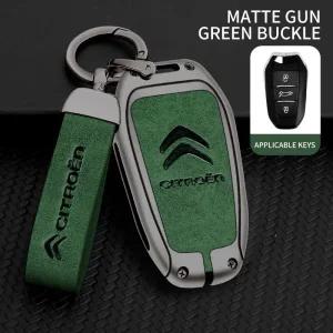 차키케이스 가죽 자동차 키 커버 보호 로고 체인 시트로엥 C4 C3 C5 C1 C2 Berlingo Picasso Saxo DS3 Jump