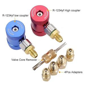 하이 로우 사이드 수동 퀵 커플러 커넥터, 스팀 코어 리무버, 냉매 매니폴드 게이지, AC 충전 호스 어댑터