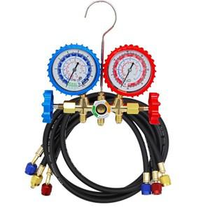 R134a AC 게이지, R12 R22 R502 냉매용 4000psi 호스가 있는 매니폴드 세트, 자동차 프레온 충전 키트