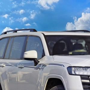 랜드 크루저 LC300 -2024 블랙 사이드 루프 레일 랙 및 크로스 바 악세사리용 4개