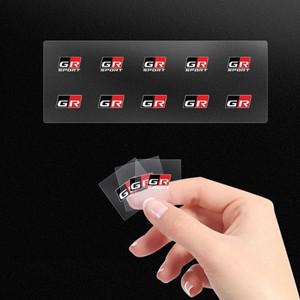 프리우스 튜닝 10pcs 자동차 원 클릭 시작 스티커 중앙 제어 AC 손잡이 엠 블 럼 배지 Toyota GR Gazoo Rac