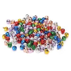 1/4인치 징글벨 작은 종 미니벨, 공예품 종, 크리스마스 가정용 DIY 장식품 화환 애완동물 장식 팔찌 목걸이 뜨개질 장신구 120개, 컬러풀