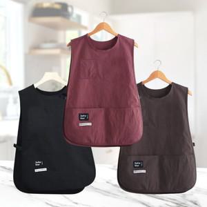 모던 앞치마 생활방수 작업복 카페 여름용 통풍 남녀공용 조끼형 포켓 주방
