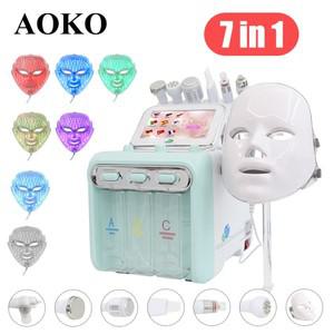 AOKO 휴대용 하이드로 박피술 스킨 케어 뷰티 머신, 물 산소 제트, 다이아몬드 필링, 미세 박피술, 7 in 1,