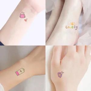 타투 스티커 10종 디자인 세트 KT_3/미니/포인트/패션/문신/축제/행사/어린이/도안/지워지는/모음/판박이