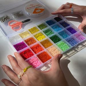 비즈 세트 DIY 만들기 연인 팔찌 반지 구슬 공예 재료 24컬러