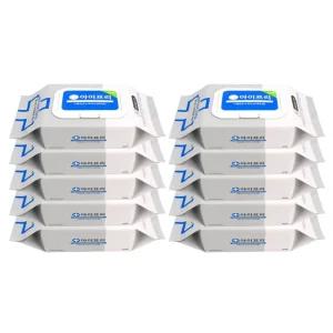 아이프리 더클린 손소독티슈 30매 10팩 에탄올 소독 물티슈 휴대용