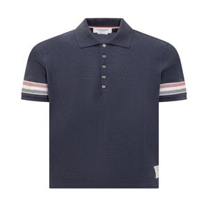 THOM BROWNE 톰브라운 스트라이프 남성 반팔 폴로티셔츠 MJP169AJ0046 415