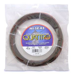하이씨즈 콰트로 모노필라멘트 낚시 리더 - 담수와 바닷물에서 사라지는 4가지 색상 위장, 트롤링과 바닥 낚시에 어려움
