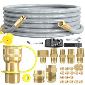 BBQ 그릴 피자 오븐 파티오 히터용 퀵 커넥트 피팅이 가능한 NQN 12FT 1/2인치 ID 천연가스 호스. 웨버 샤브롤 히터 NG 및 변환 키트용