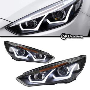 포드 포커스 LED 헤드라이트용 자동차 부품 2015-2018 엔젤 아이 꾸미기 주간 조명 로우 빔 액세서리 수정