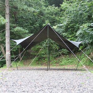 [하이그라운즈]밀리터리 패턴 옥타 타프 블랙코팅 방수타프