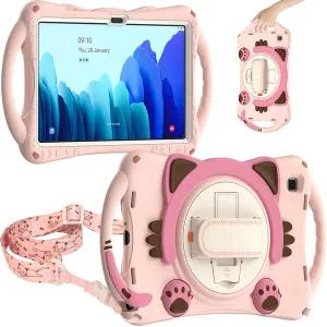 아이패드 9세대 8세대 7세대 10.2인치 핸드스트랩 고양이 실리콘 태블릿 케이스